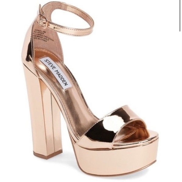 Steve Madden Gonzo Rose Gold Heels - Picture 2 of 6
